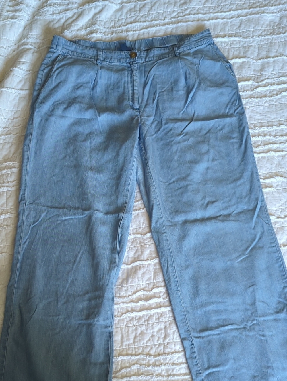 J.Jill Positano Chambray Tencel Wide Leg Jeans - Size 12